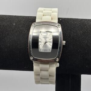 Silver & White Cuff Watch